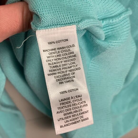 Vineyard Vines girls size large beach vibe teal and pink sweater - Picture 7 of 11